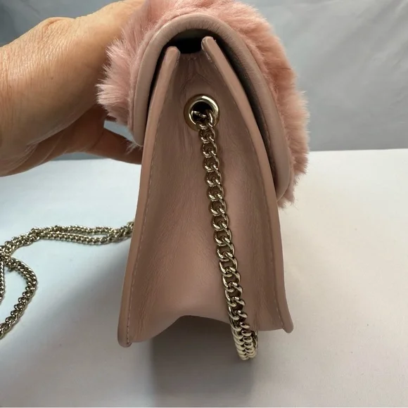 Furla Blush Faux Fur Crossbody Bag NWT Comes with Dust Bag